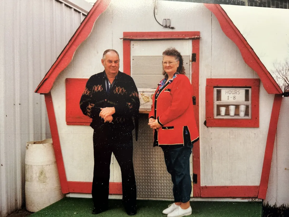 The founders standing in front of the original Zink's stand